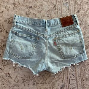 Levi’s 501 Original High-Rise Distressed Denim Shorts